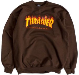 bluza Thrasher Flame Crew Brown XL