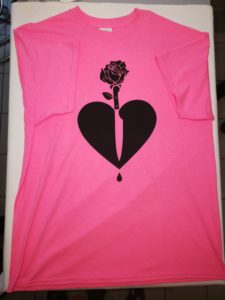 koszulka Lifestab knife in a heart różowa